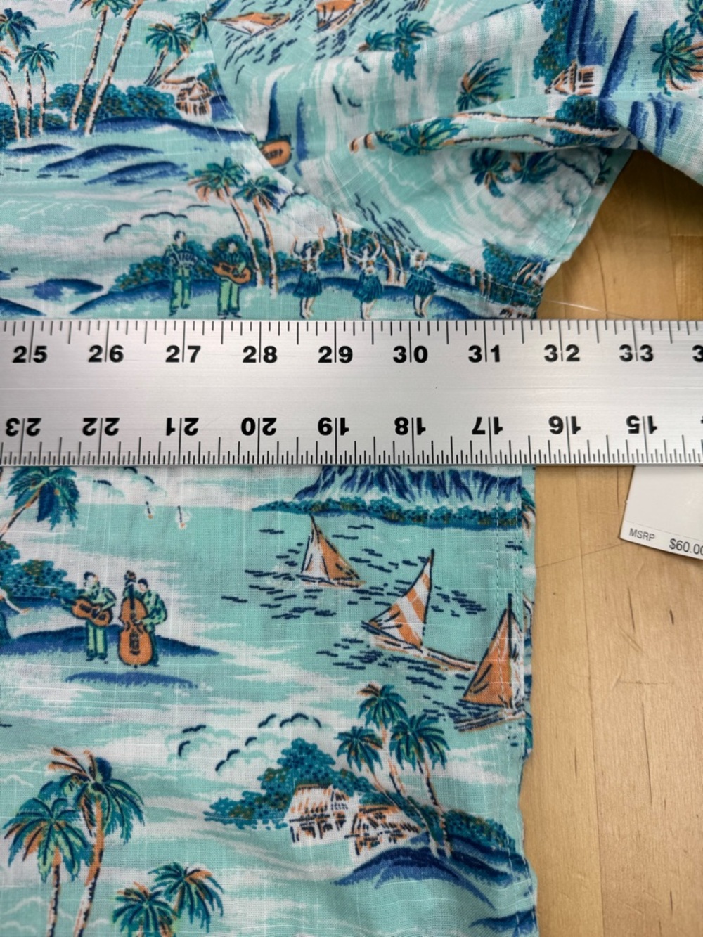 IZOD Saltwater Relaxed Size 3XLT Blue Green Tropical Hawaiian Aloha Shirt NWT - Picture 8 of 13